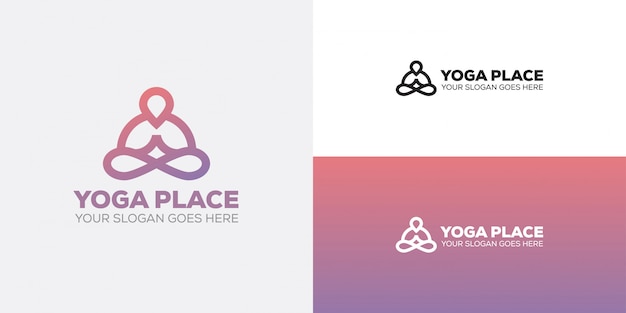 Vecteur icône du logo pin place yoga