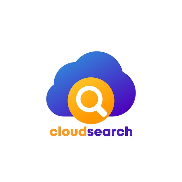 Icône Du Logo De Recherche Cloud Sur Blanc