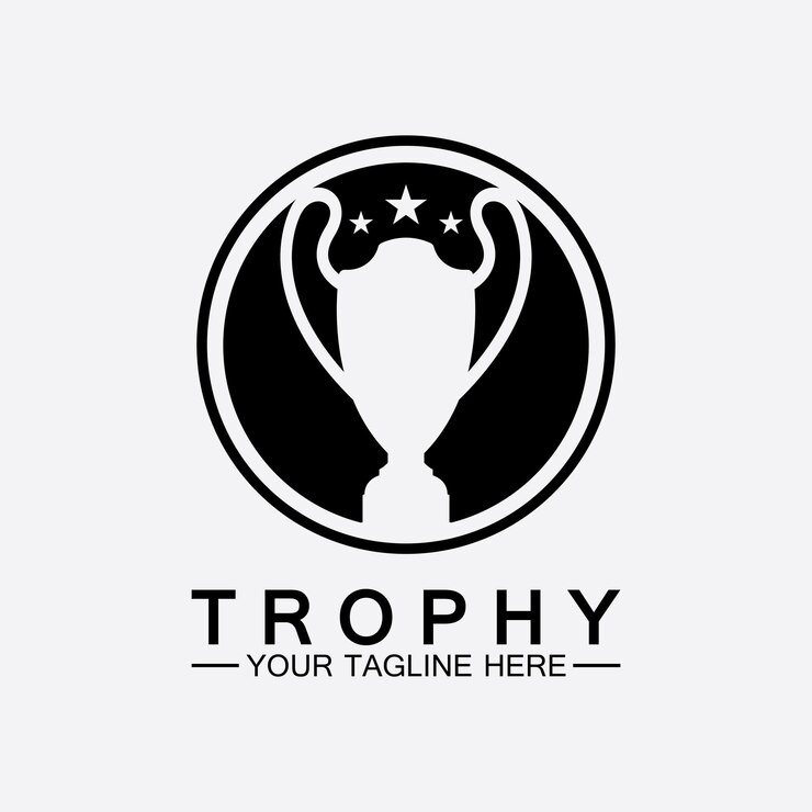 Icône du logo vectoriel trophéeicône du logo du trophée des champions pour le modèle de logo du prix gagnant
