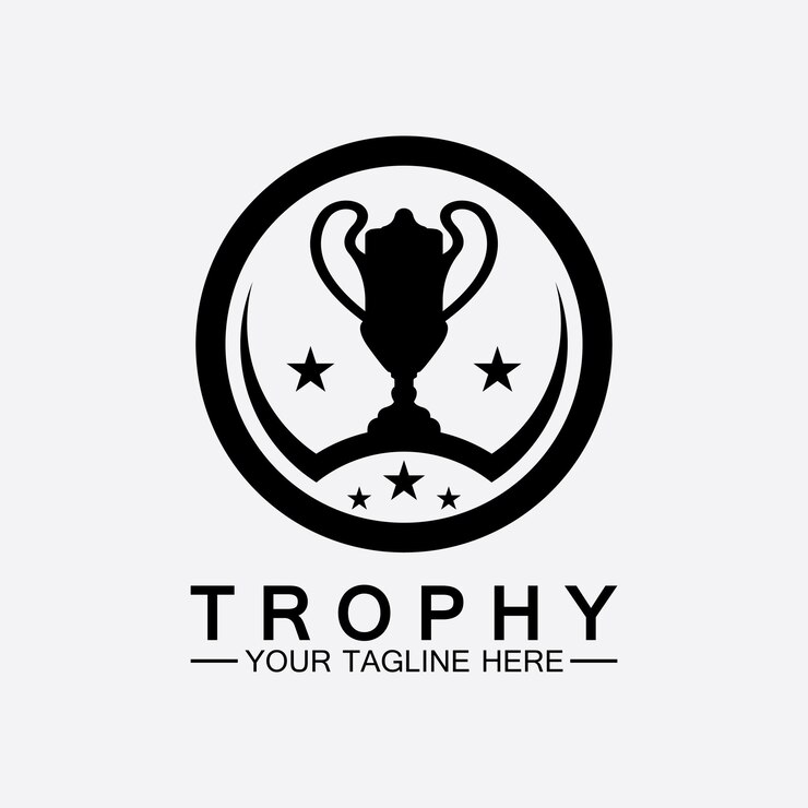 Icône du logo vectoriel trophéeicône du logo du trophée des champions pour le modèle de logo du prix gagnant