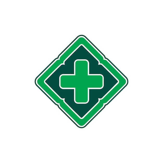 Vecteur icône du logo vert médical élégant