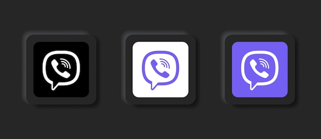 Icône Du Logo Viber Neumorphique Pour Les Logos D'icônes De Médias Sociaux Populaires Dans Les Boutons De Neumorphisme