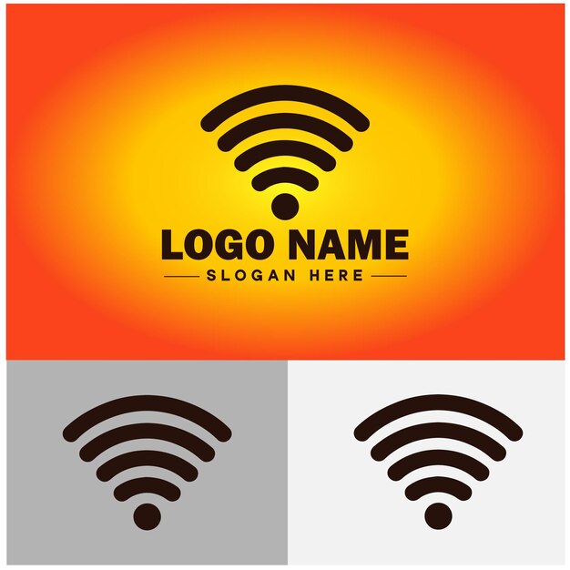 Vecteur l'icône du logo wifi le signal sans fil les ondes la communication les symboles internet le wifi l'application web le logo vectoriel du signe