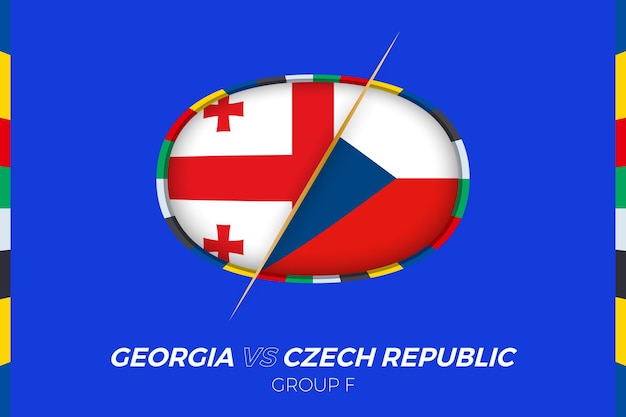 Icône Du Match De Football Géorgie Vs République Tchèque Pour Le Tournoi Européen De Football 2024 Contre Icône