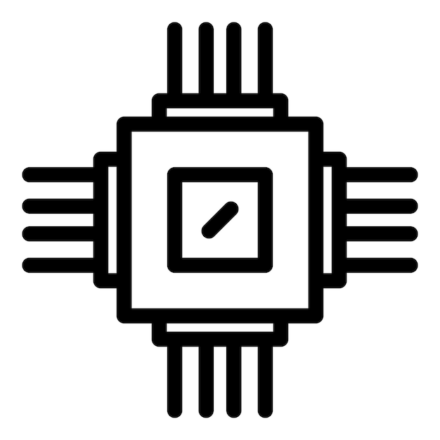 Vecteur icône du matériel du processeur décrire l'icône vectorielle du matériel du processeur pour la conception web isolée sur fond blanc