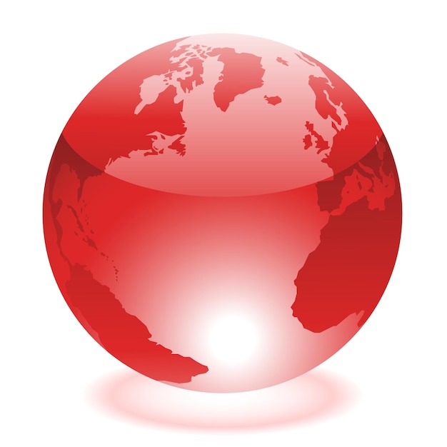 Icône du monde rouge brillant