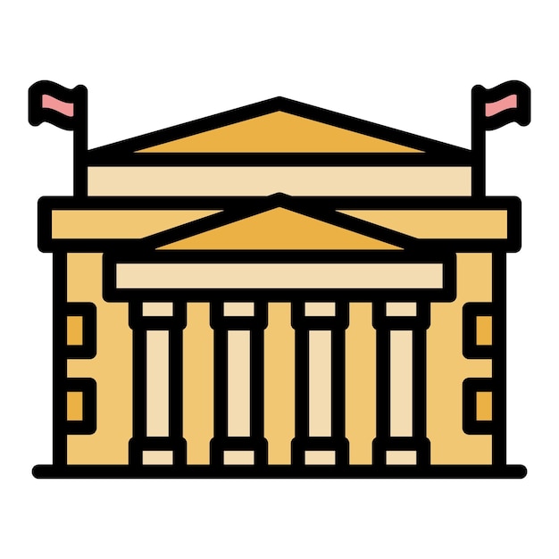 Vecteur icône du parlement soupirant contour de l'icône du parlement soupirant vecteur couleur plate isolée
