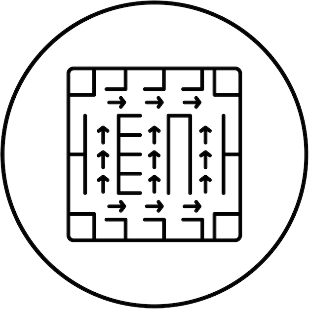 Vecteur icône du plan d'évacuation