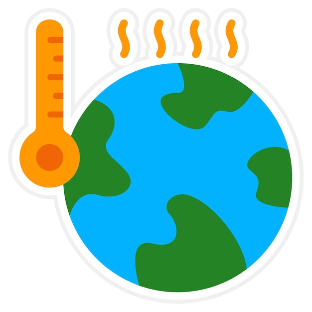 Vecteur icône du réchauffement climatique