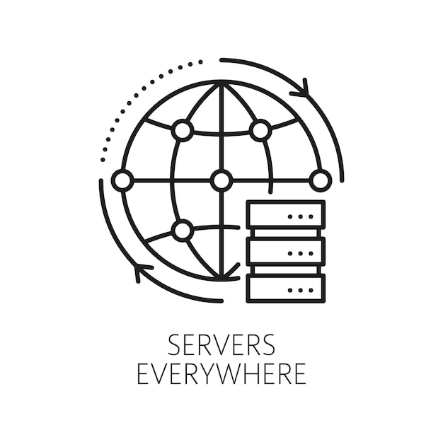 Vecteur icône du réseau de distribution de contenu des serveurs cdn