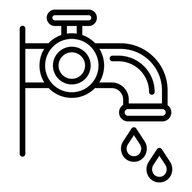 Icône du robinet d'eau Icône vectorielle du robinet d'eau décrite pour la conception de sites Web isolée sur fond blanc