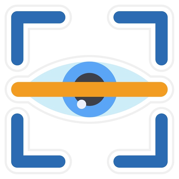 Vecteur icône du scanner oculaire