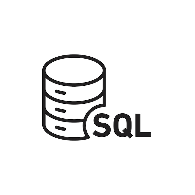 icône du serveur SQL Contour mince simple