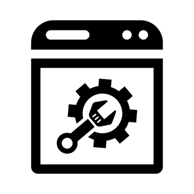 Icône du site de construction Graphiques vectoriels noirs