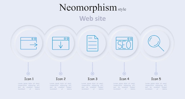 Icône du site Web Set Icône de la page Web La flèche Télécharger le document Lupe SEO Développement de site Web Recherche en ligne