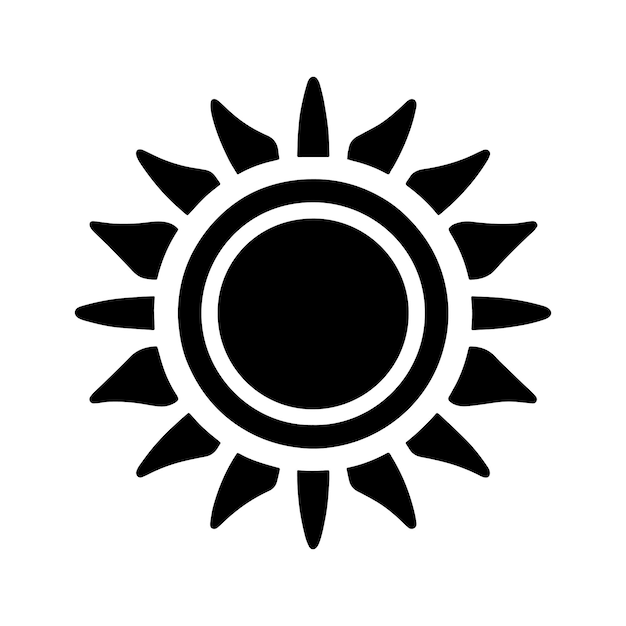 Icône Du Soleil Symbole Noir Du Soleil Avec Des Rayons