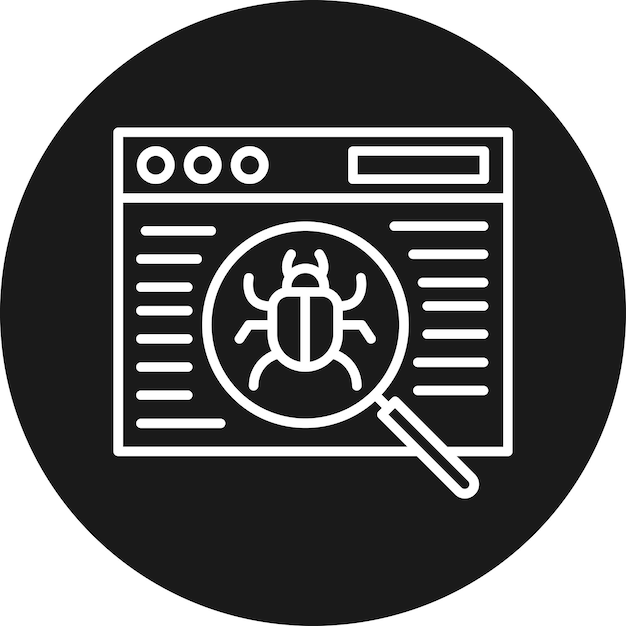 L'icône du vecteur de bug du site Web peut être utilisée pour le codage et le développement de l'icône