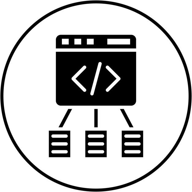 L'icône du vecteur de cadre de code peut être utilisée pour l'icône de programmation informatique