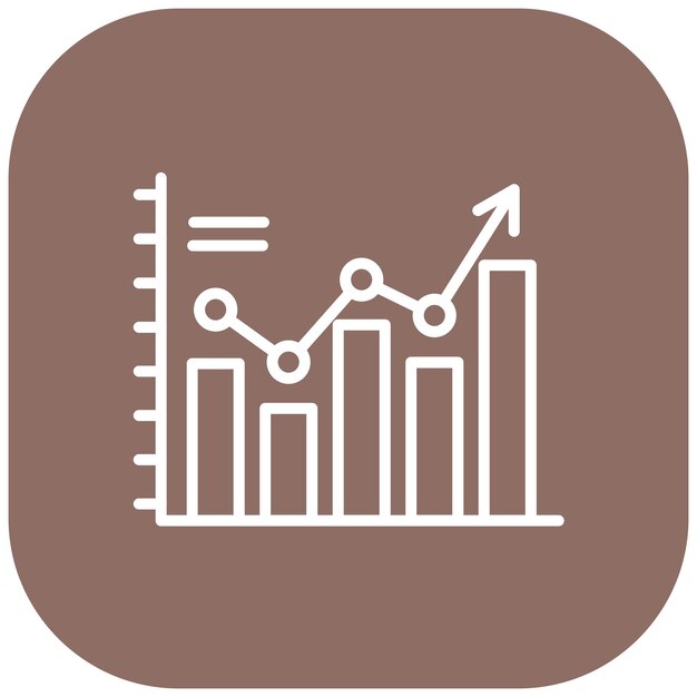 L'icône du vecteur de croissance peut être utilisée pour le jeu d'icônes Business Analytics