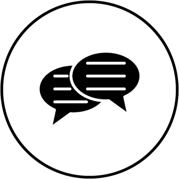 L'icône du vecteur de discussion peut être utilisée pour l'icône de communication