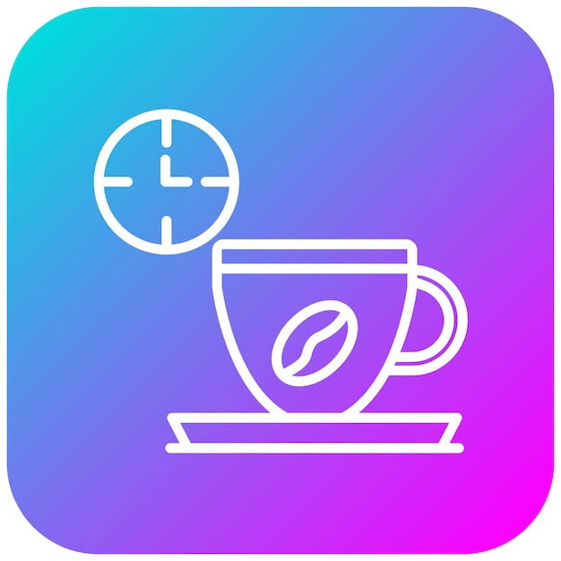 Vecteur l'icône du vecteur du temps du café peut être utilisée pour le jeu d'icônes du café