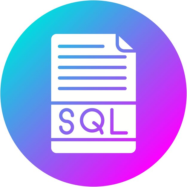 L'icône du vecteur de fichier SQL peut être utilisée pour le jeu d'icônes de programmation informatique