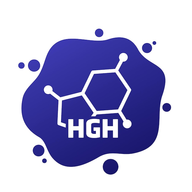 Vecteur l'icône du vecteur hgh est l'hormone de croissance humaine.