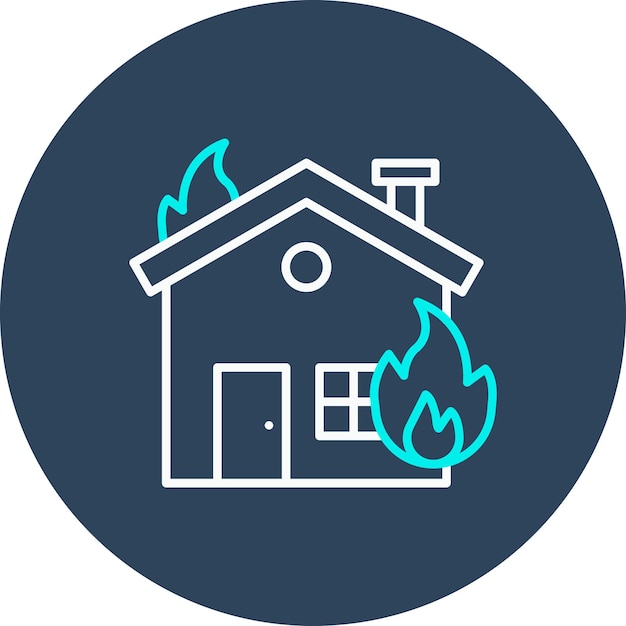 L'icône Du Vecteur D'incendie De La Maison Peut être Utilisée Pour Le Jeu D'icônes Des Pompiers