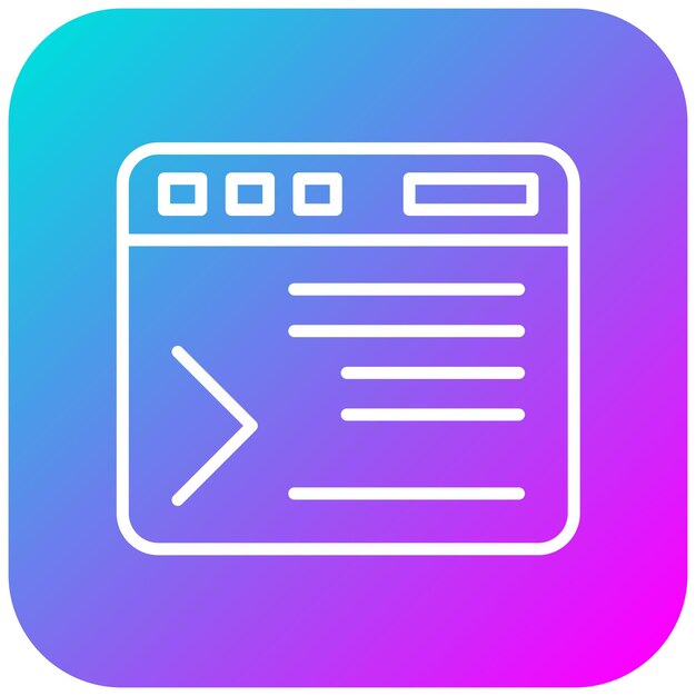 L'icône du vecteur de ligne de commande peut être utilisée pour le jeu d'icônes de programmation informatique