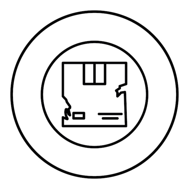 Vecteur l'icône du vecteur de paquet cassé peut être utilisée pour l'icône de l'entrepôt