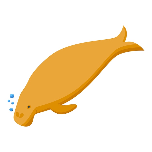 Vecteur icône de dugong brun vecteur isométrique mer bébé animal d'eau