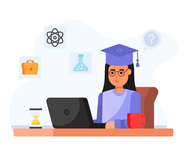 Vecteur une icône d'éducation en ligne dans la conception de vecteur plat