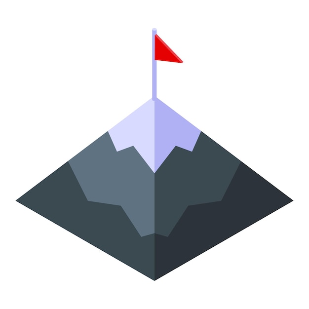 Vecteur icône d'effort cible de montagne isométrique de l'icône vectorielle d'effort cible de montagne pour la conception de sites web isolée sur fond blanc