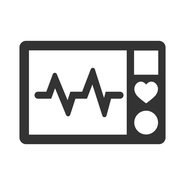 Vecteur icône de l'électrocardiogramme