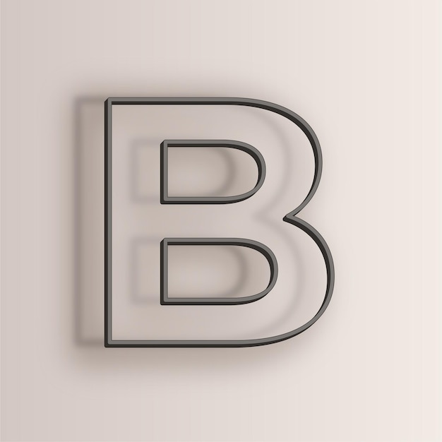 Icône élégante de la lettre B avec un fond blanc antique