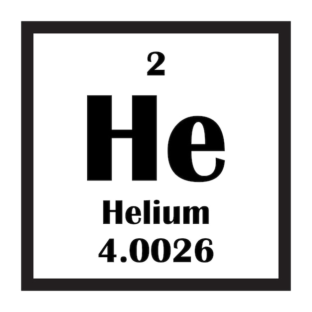 Icône de l'élément chimique de l'hélium