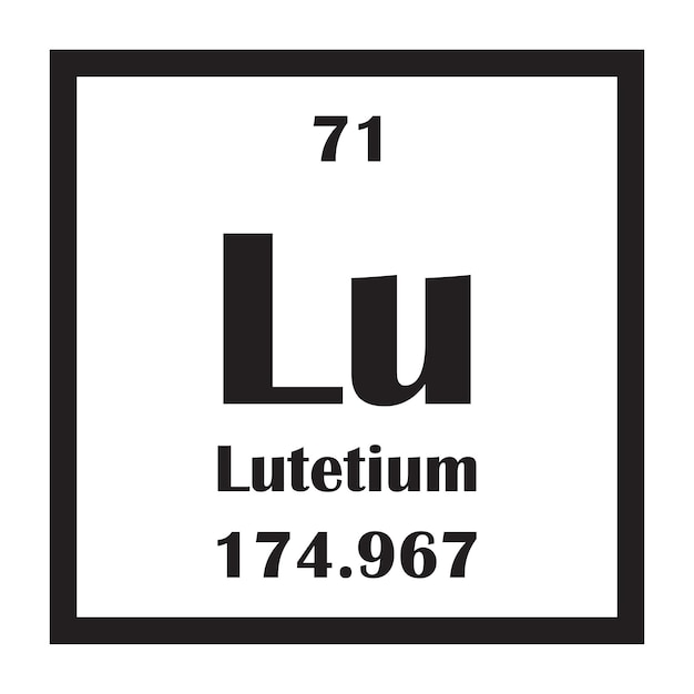 Vecteur icône de l'élément chimique lutetium