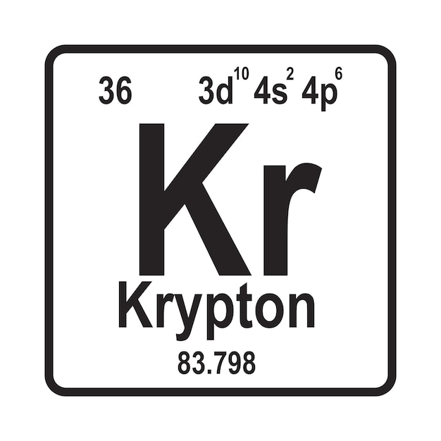 Vecteur icône des éléments de krypton