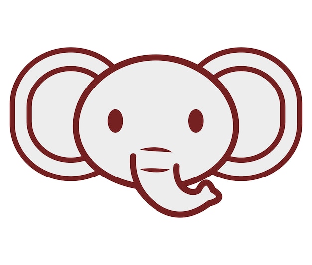 icône d&#39;éléphant kawaii sur fond blanc