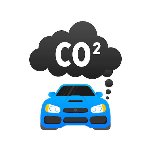 Icône d'émissions de CO2 Dioxyde de carbone Voiture Nuage de CO2