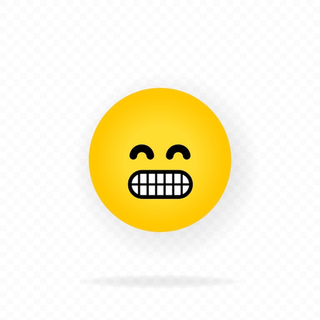 icône emoji jaune. visage heureux avec émoticône de sourire. chat, commentaire, émoticônes de réaction.