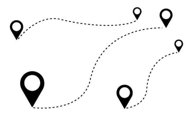 Icône d'emplacement d'itinéraire sur fond blanc. Illustration vectorielle.