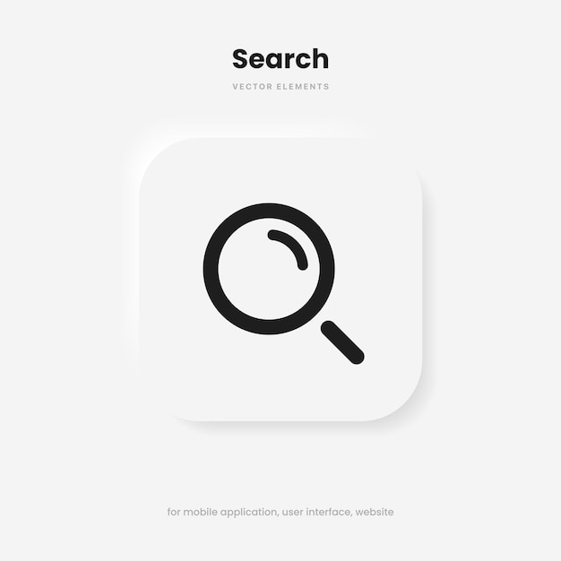 icône d'enquête d'analyse de recherche de bouton poussoir de recherche 3d pour le site web de l'application mobile de médias sociaux