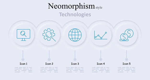 Icône de l'ensemble de technologies Ordinateur avec lunette d'agrandissement Engrenage avec lunette de grossissement Globe ligne graphique pièces d'argent outils technologiques analyse numérique affaires en ligne