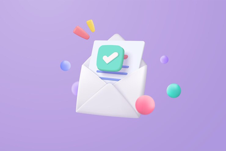 Icône d'enveloppe de courrier 3d avec notification nouveau message sur fond violet Lettre d'email minimale avec papier à lettre lire icône message concept vecteur 3d rendu fond pastel isolé