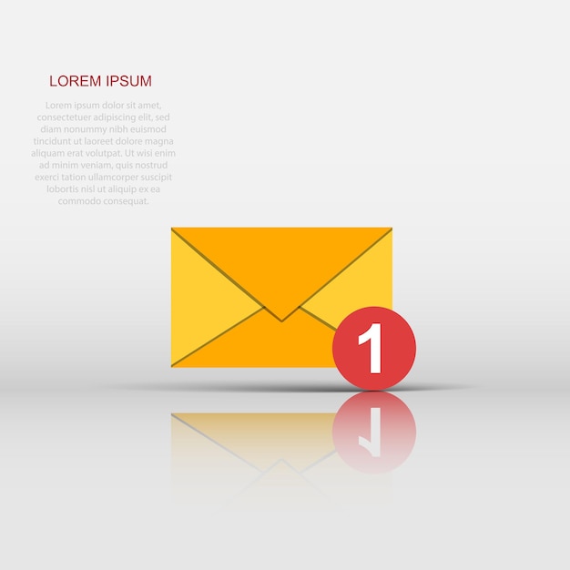 Icône d'enveloppe de courrier dans un style plat Illustration vectorielle de message électronique sur fond blanc isolé Concept d'entreprise de messagerie de boîte aux lettres