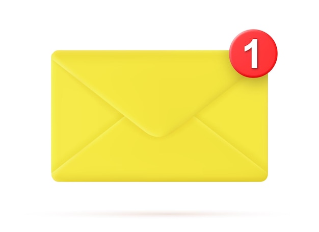 icône d'enveloppe de courrier fermé 3d