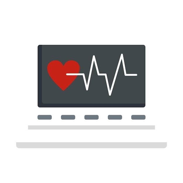 Vecteur icône d'équipement de fréquence cardiaque illustration plate de l'icône vectorielle d'équipement de fréquence cardiaque isolée sur fond blanc