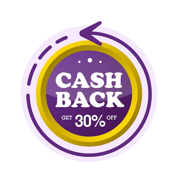 Vecteur icône d'étiquette de cashback modèle de conception marketing icône de paiement financier