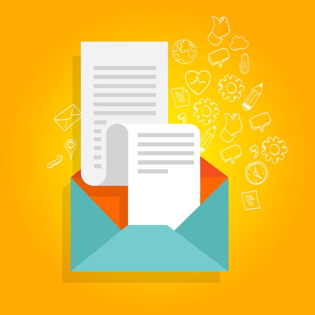 icône de la facture de l'enveloppe de la promotion du bulletin d'information